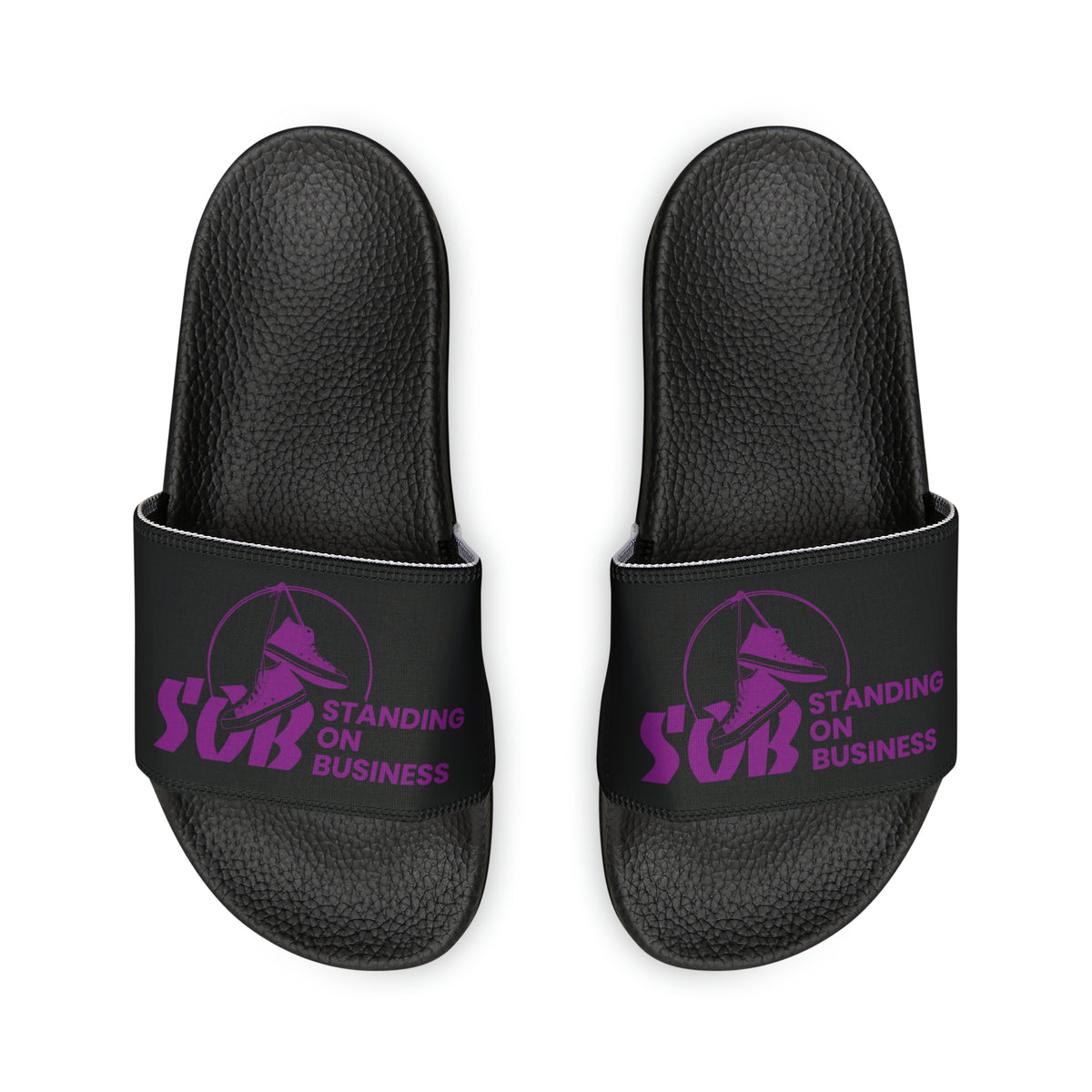 SOB Black/Purple Logo Men's PU Slide Sandals