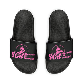 SOB Black/Pink Logo Men's PU Slide Sandals