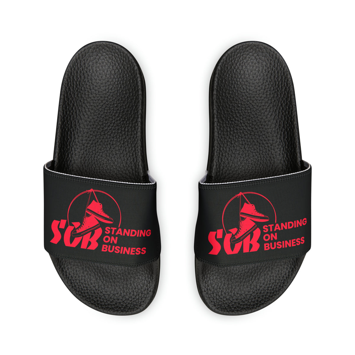 SOB Black/Red Logo Men's PU Slide Sandals