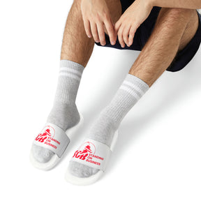 SOB White/Red Logo Men's PU Slide Sandals