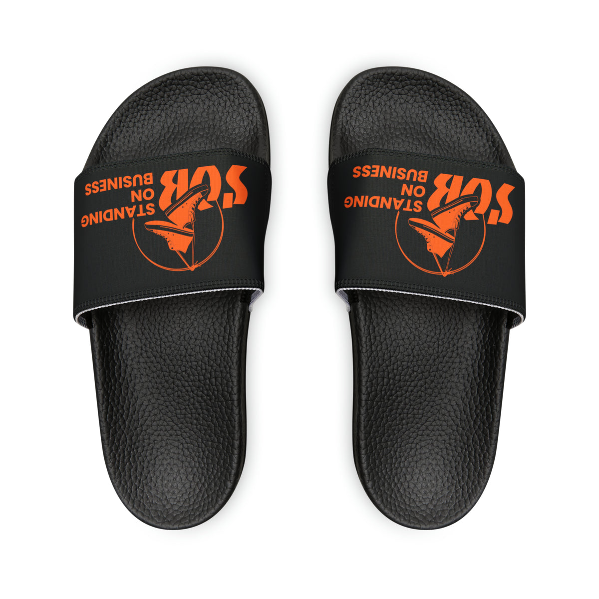 SOB Black/Orange Logo Men's PU Slide Sandals
