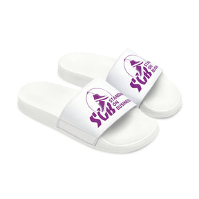 SOB White/Purple Logo Men's PU Slide Sandals