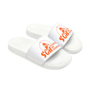 SOB White/Orange Logo Men's PU Slide Sandals