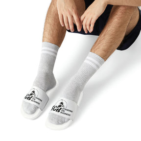 SOB White/Black Logo Men's PU Slide Sandals